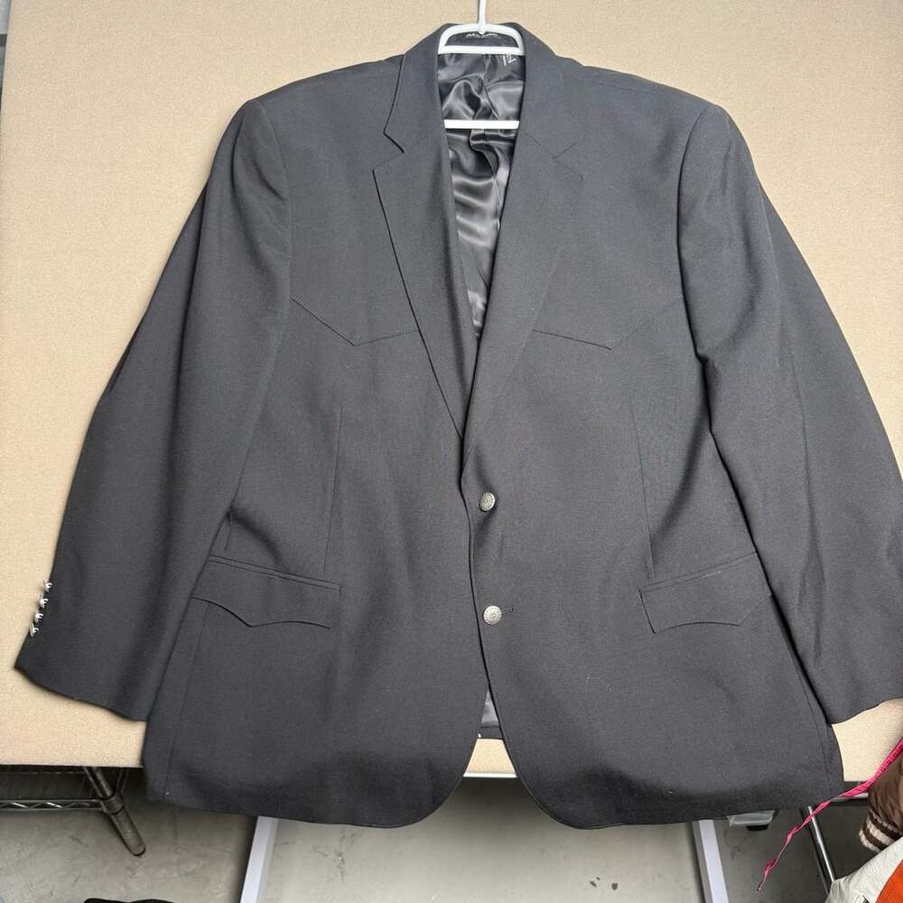 Cody James Western Blazer Sport Coat Size 50RG Black Poly Wool